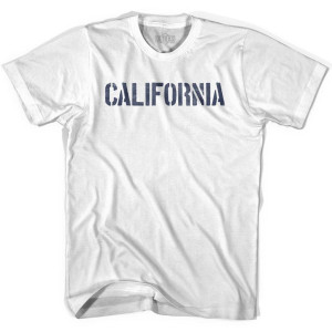 California State Stencil Womens Cotton T-shirt - White California State Stencil Womens Cotton T-shirt - White
