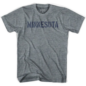 Minnesota State Stencil Adult Tri-Blend T-shirt - Athletic Grey Minnesota State Stencil Adult Tri-Blend T-shirt - Athletic Grey
