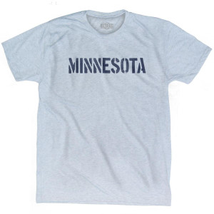 Minnesota State Stencil Adult Tri-Blend T-Shirt - Athletic White Minnesota State Stencil Adult Tri-Blend T-Shirt - Athletic White