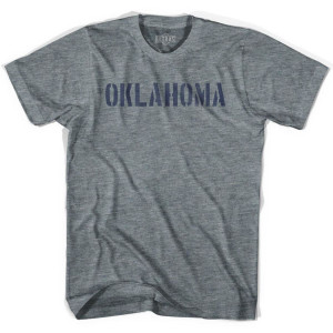 Oklahoma State Stencil Adult Tri-Blend T-shirt - Athletic Grey Oklahoma State Stencil Adult Tri-Blend T-shirt - Athletic Grey