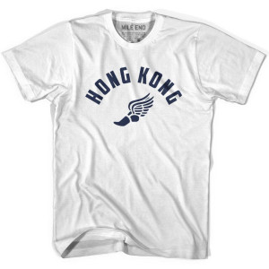 Hong Kong Running Winged Foot Track T-Shirt - Adult - White Hong Kong Running Winged Foot Track T-Shirt - Adult - White