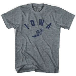 Iowa Running Winged Foot Track T-Shirt - Adult - Athletic Grey Iowa Running Winged Foot Track T-Shirt - Adult - Athletic Grey