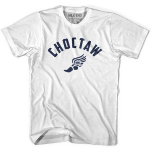 Choctaw Running Winged Foot Track T-Shirt - Adult - White Choctaw Running Winged Foot Track T-Shirt - Adult - White