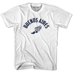 Buenos Aires Running Winged Foot Track T-Shirt - Adult - White Buenos Aires Running Winged Foot Track T-Shirt - Adult - White