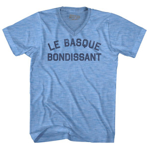 Le Basque Bondissant Adult Tri-Blend V-neck T-shirt - Athletic Blue