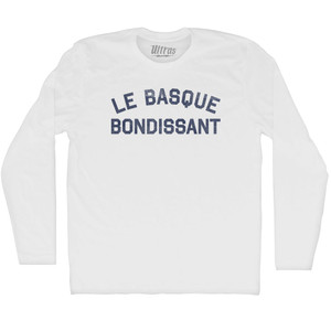 Le Basque Bondissant Adult Cotton Long Sleeve T-shirt - White