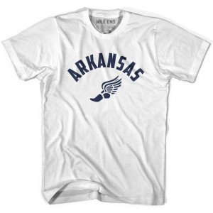 Arkansas Running Winged Foot Track T-Shirt - Adult - White Arkansas Running Winged Foot Track T-Shirt - Adult - White