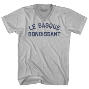 Le Basque Bondissant Adult Tri-Blend V-neck T-shirt - Cool Grey
