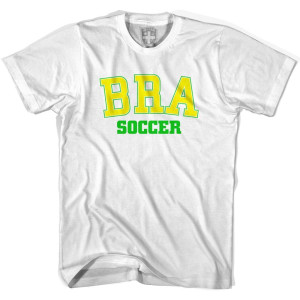 Brazil BRA Soccer Country Code T-shirt - White Brazil BRA Soccer Country Code T-shirt - White