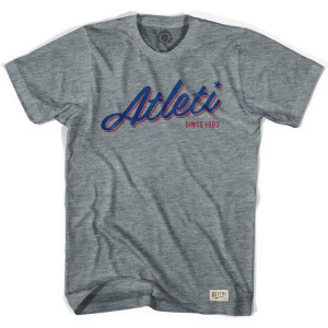 Atletico Madrid Atleti Soccer T-shirt - Athletic Grey Atletico Madrid Atleti Soccer T-shirt - Athletic Grey