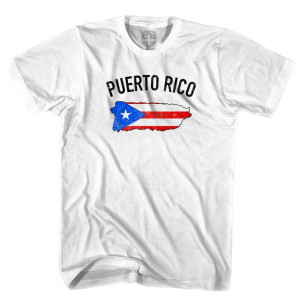 Puerto Rico Flag & Country T-shirt - White Puerto Rico Flag & Country T-shirt - White