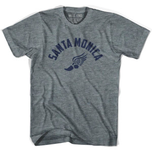 Santa Monica Running Winged Foot Track T-shirt - Athletic Grey Santa Monica Running Winged Foot Track T-shirt - Athletic Grey