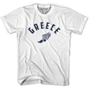 Greece Running Winged Foot Track T-shirt - White Greece Running Winged Foot Track T-shirt - White