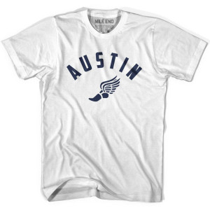 Austin Running Winged Foot Track T-shirt - White Austin Running Winged Foot Track T-shirt - White