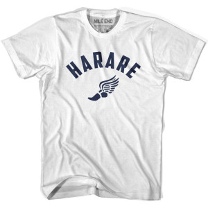 Harare Running Winged Foot Track T-shirt - White Harare Running Winged Foot Track T-shirt - White