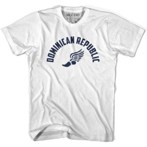 Dominican Republic Running Winged Foot Track T-shirt - White Dominican Republic Running Winged Foot Track T-shirt - White