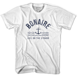 Bonaire Anchor Life on the Strand T-shirt - White Bonaire Anchor Life on the Strand T-shirt - White
