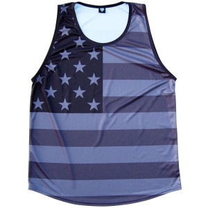 American Flag Black Out Sport Tank Made in USA - Black American Flag Black Out Sport Tank Made in USA - Black