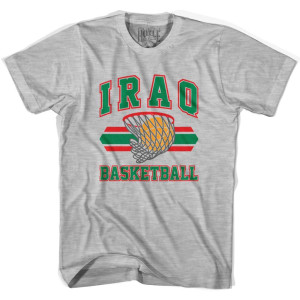 Iraq Basketball 90's Basketball T-Shirt - Grey Heather Iraq Basketball 90's Basketball T-Shirt - Grey Heather