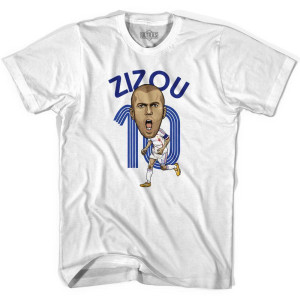 Ultras Zidane Caricature Soccer T-Shirt - Adult - White Ultras Zidane Caricature Soccer T-Shirt - Adult - White