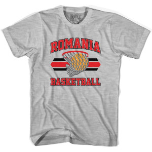 Romania 90's Basketball T-shirt - Grey Heather Romania 90's Basketball T-shirt - Grey Heather