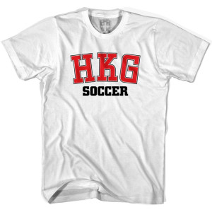 Hong Kong HKG Soccer Country Code T-Shirt - Adult - White Hong Kong HKG Soccer Country Code T-Shirt - Adult - White