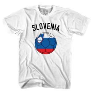 Slovenia Soccer Ball T-Shirt - Adult - White Slovenia Soccer Ball T-Shirt - Adult - White