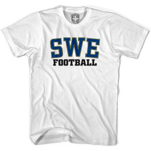 Sweden SWE Soccer T-Shirt - Adult - White Sweden SWE Soccer T-Shirt - Adult - White