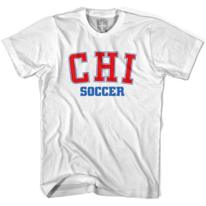 Chile CHI Soccer Country Code T-Shirt - Adult - White Chile CHI Soccer Country Code T-Shirt - Adult - White