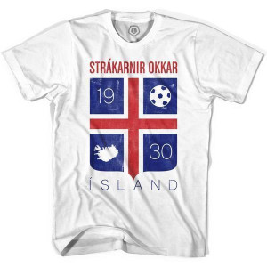Iceland Island Crest Soccer T-Shirt - Adult - White Iceland Island Crest Soccer T-Shirt - Adult - White