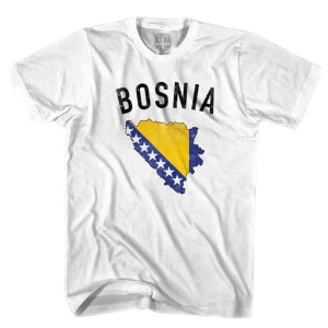 Bosnia-Herzegovina Flag & Country T-Shirt - Adult - White Bosnia-Herzegovina Flag & Country T-Shirt - Adult - White