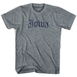 Womens Iowa Old Town Font T-shirt - Athletic Grey Womens Iowa Old Town Font T-shirt - Athletic Grey