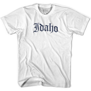 Womens Idaho Old Town Font T-shirt - White Womens Idaho Old Town Font T-shirt - White