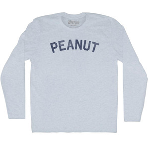 Peanut Adult Tri-Blend Long Sleeve T-shirt - Athletic White