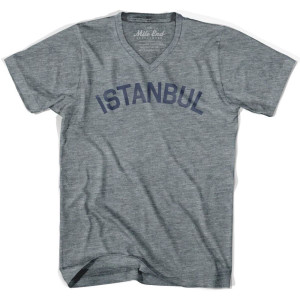 Istanbul City Vintage V-neck T-shirt - Athletic Grey Istanbul City Vintage V-neck T-shirt - Athletic Grey