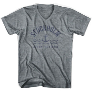 Stockholm Anchor Life on the Strand V-neck T-shirt - Athletic Grey Stockholm Anchor Life on the Strand V-neck T-shirt - Athletic Grey