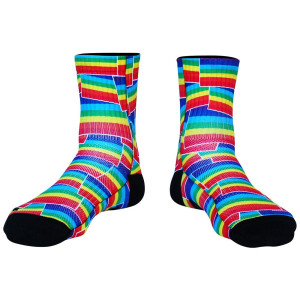 Rainbow Party Flags Premium Athletic Half Crew Socks - Red Rainbow Party Flags Premium Athletic Half Crew Socks - Red