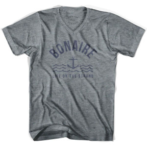 Bonaire Anchor Life on the Strand V-neck T-shirt - Athletic Grey Bonaire Anchor Life on the Strand V-neck T-shirt - Athletic Grey