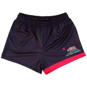 California Flag Womens & Girls Sport Shorts by Mile End Made in USA - Black California Flag Womens & Girls Sport Shorts by Mile End Made in USA - Black