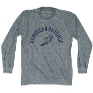 Dominican Republic Track Long Sleeve T-shirt - Athletic Grey Dominican Republic Track Long Sleeve T-shirt - Athletic Grey