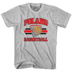 Poland 90's Basketball T-shirts - Grey Heather