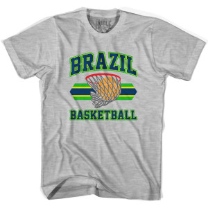 Brazil 90's Basketball T-shirts - Grey Heather