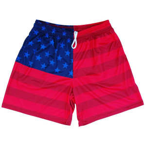 American Flag Olympiads Athletic Shorts Made in USA - Red and Blue American Flag Olympiads Athletic Shorts Made in USA - Red and Blue