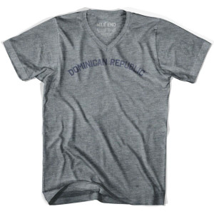Dominican Republic Vintage V-neck T-shirt - Athletic Grey