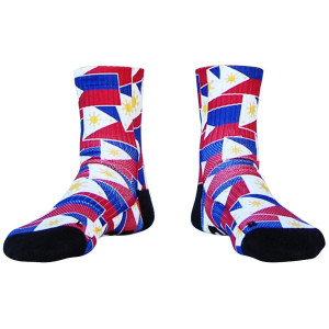 Philippines Flag Party Athletic Half Crew Socks - Red and Blue Philippines Flag Party Athletic Half Crew Socks - Red and Blue