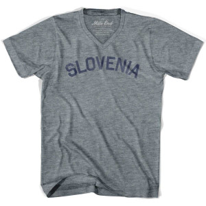 Slovenia Vintage V-neck T-shirt - Athletic Grey