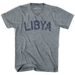 Libya Vintage V-neck T-shirt - Athletic Grey