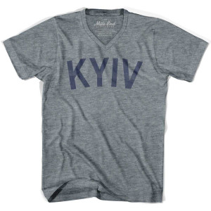 Kyiv Vintage V-neck T-shirt - Athletic Grey