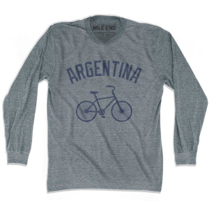 Argentina Vintage Bike T-shirt Long Sleeve T-shirt - Athletic Grey Argentina Vintage Bike T-shirt Long Sleeve T-shirt - Athletic Grey
