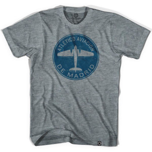 Atletico Madrid Plane Soccer T-shirt - Athletic Grey Atletico Madrid Plane Soccer T-shirt - Athletic Grey